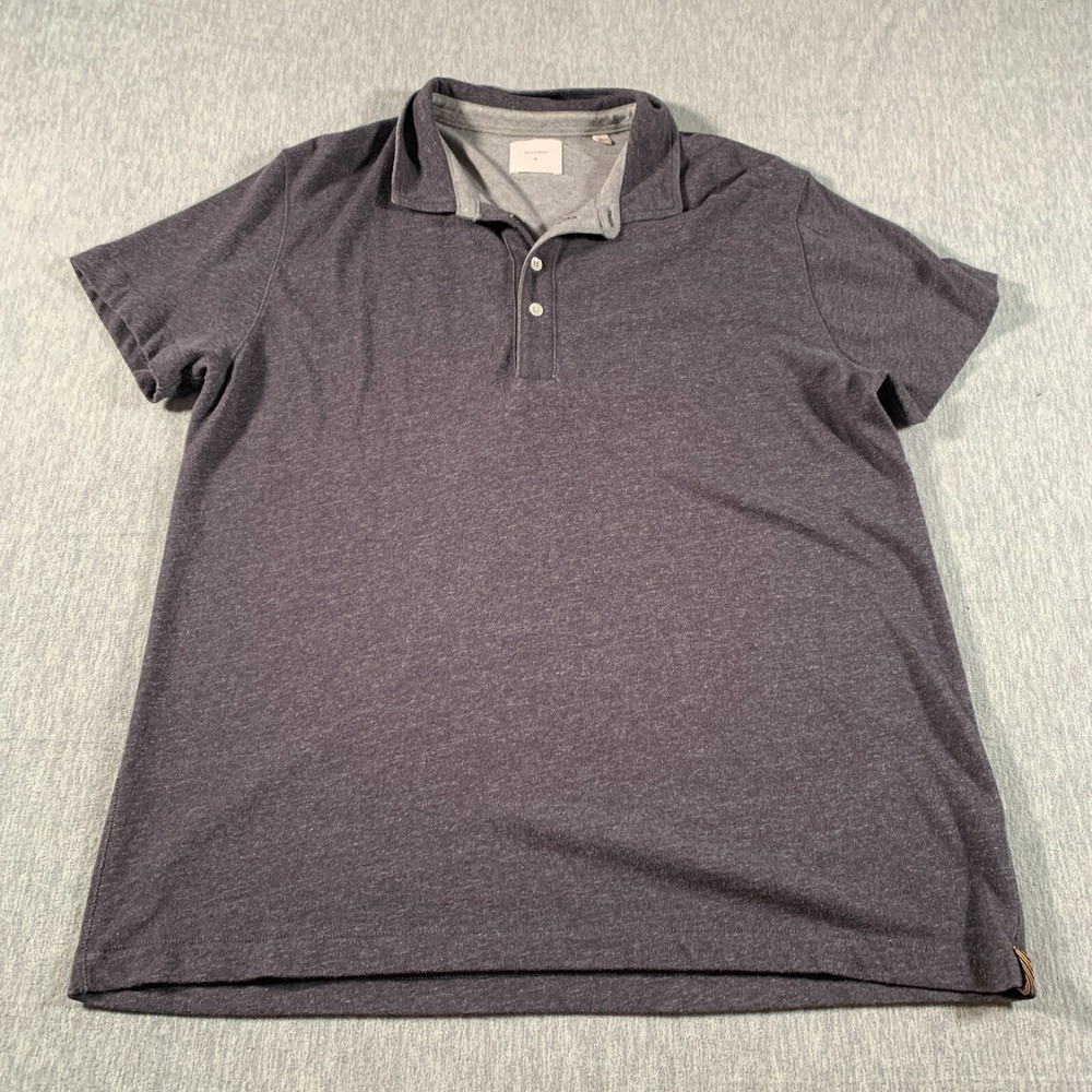 Billy Reid Polo Shirt Mens XL Heather‎ Gray Short Sleeve Cotton Casual Soft